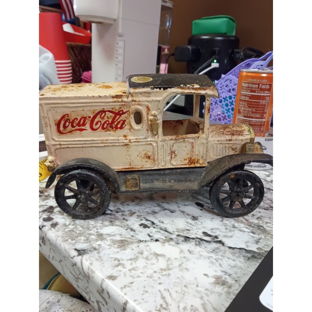 1970s 1980s Vintage Cast Iron Coca Cola Panel Truck